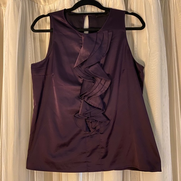 The Limited Tops - The Limited purple blouse with ruffle detail L